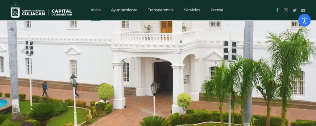 Portal principal del gobierno de Culiacan