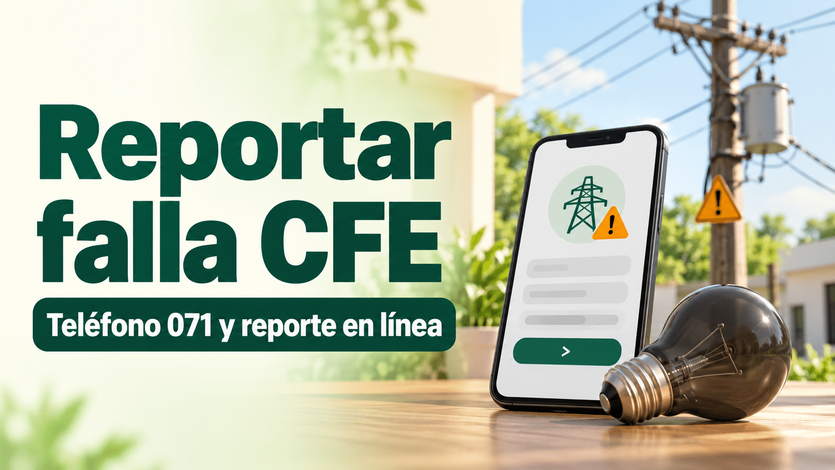 Reportar falla CFE por teléfono 071 y en línea